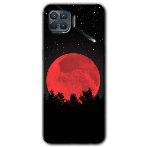 OPPO Oppo Reno 4 Lite Kılıf HD Desen Baskılı Arka Kapak - Kanlı Ay