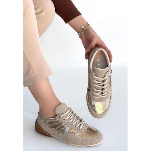 Jawen Bej Nubuk Gold Detaylı Spor Ayakkabı