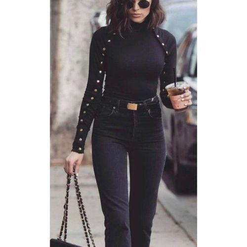 Kadın Bisiklet Yaka Kolları çıtçıtlı Kaşkorse Kumaş Bluz