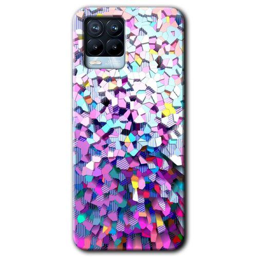 Realme 8 Pro Kılıf HD Desen Baskılı Arka Kapak - Mosaic Fragments Colorfull + Kırılmaz Cam