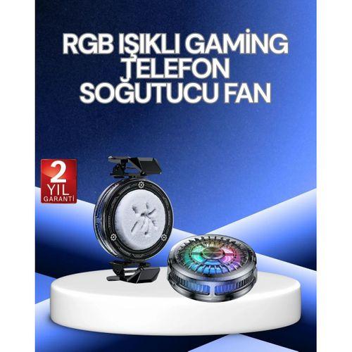 Rgb Işıklı Telefon Soğutucu Fan  Cooler Süper Hızlı Soğutma