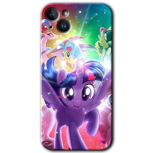 iPhone 14 Kılıf HD Desen Baskılı Arka Kapak - Temperli Cam - Pony