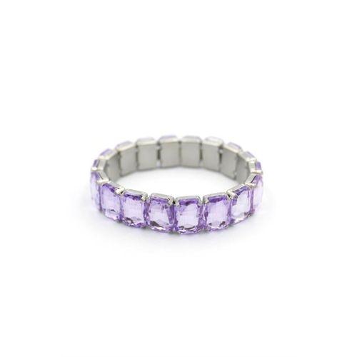 Lastikli Taşlı Bilezik - Mor