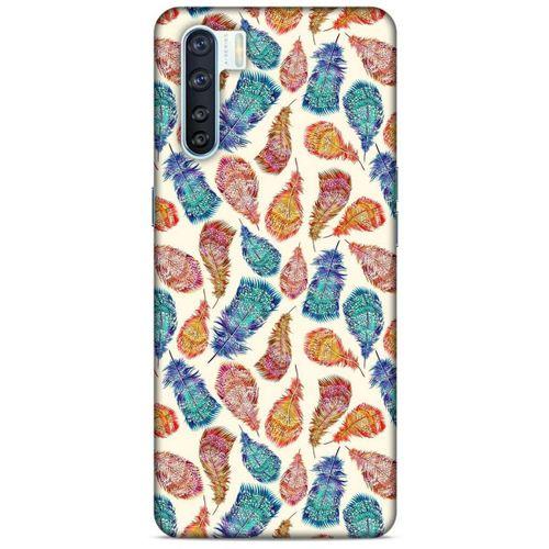 Oppo A91 Kılıf Desenli Özel Seri Tüyler (36) Glitter Kılıf