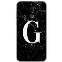 Potkal Hediye Fabrikası Huawei Mate 10 Lite Kılıf HD Desen Baskılı Arka Kapak - Siyah Mermer Desenli G Harfi