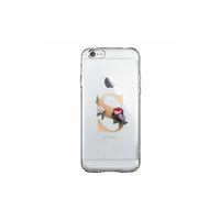 iPhone 6 Plus / 6s Plus Şeffaf Kılıf Gold Renkli Çiçekli S Harfli Desenli