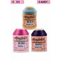 3 Adet Altınbaşak Oya ve Dantel İpi 20 gr - Royaleks - No: 005 - 432 - 357