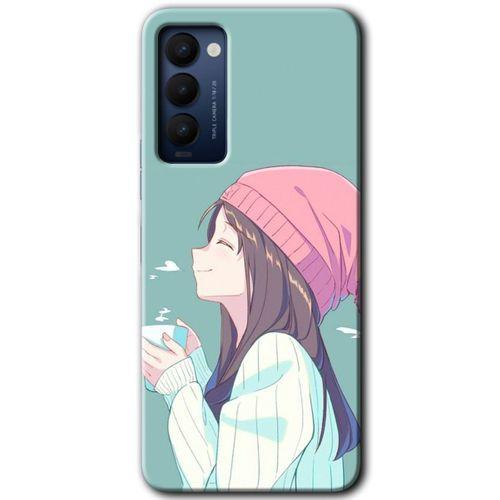 MRCİLETİSİM Tecno Camon 18 Kılıf HD Desen Baskılı Arka Kapak+Temperli Cam - Happy Girl