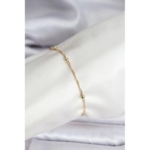 14K Gold Renk Kaplama Topçuklu Model CM Kadın Bileklik