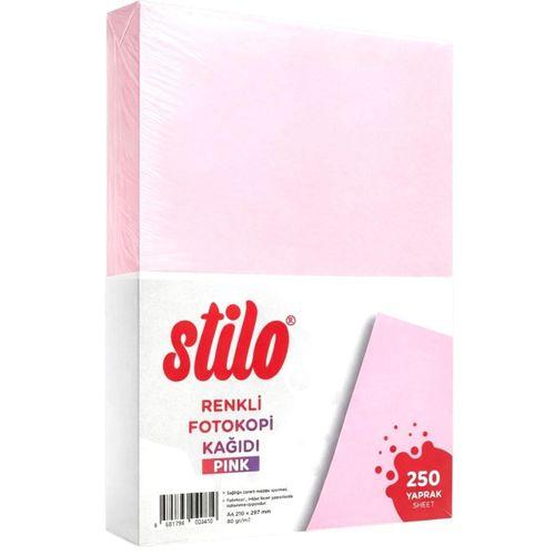 STİLO A4 RENKLİ FOTOKOPİ KAĞIDI 250 'li 80 gram PINK