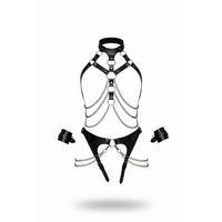 Siyah Harness Takım Zincir Detaylı Boyunluklu - Brf1067