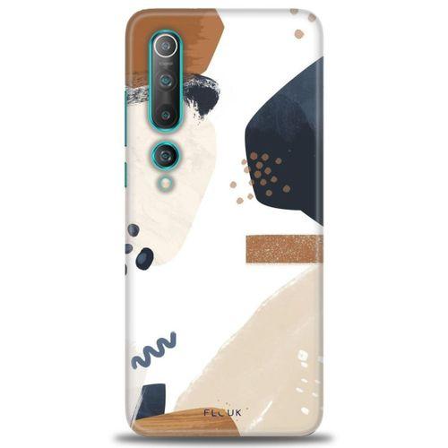 Xiaomi Mi 10 Kılıf HD Baskılı Kılıf - Bej + Tam Ekran Koruyucu