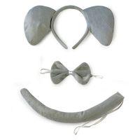 Fil Kostümü Aksesuar Seti 3 lü - Taç Papyon Kuyruk