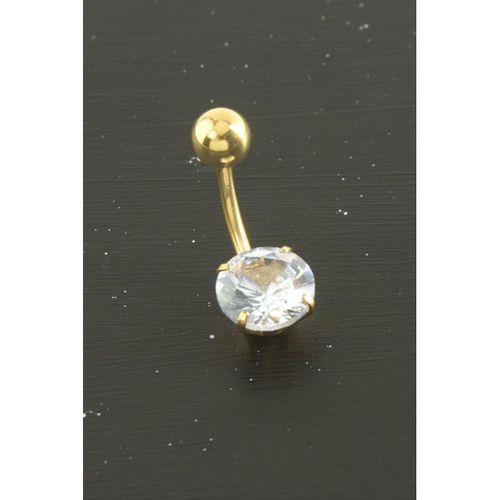 Yuvarlak Zirkon Taşlı Çelik Piercing 1 Adet