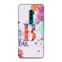 Oppo Reno 10x Zoom Kılıf Harfler B Arka Kapak Silikon Koruma Full Koruyucu