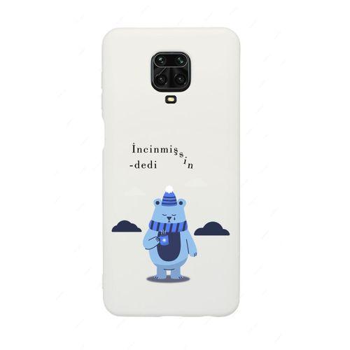 Xiaomi Redmi Note 9S İncinmişsin Dedi Desenli Premium Silikonlu Beyaz Telefon Kılıfı