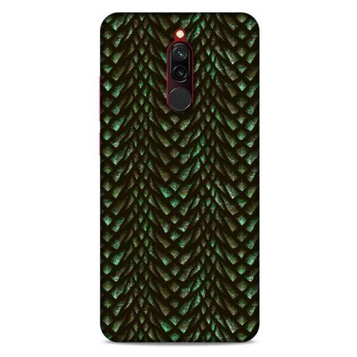Xiaomi Redmi 8 Kılıf Dragons (3) Kapak Ejderha Cilt Yeşil
