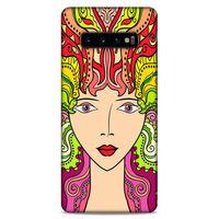 Lopard Samsung Galaxy S10 Plus Uyumlu Kılıf Sürreal Yüzler ♀ (42) Rugged Armor Kılıf Desenli