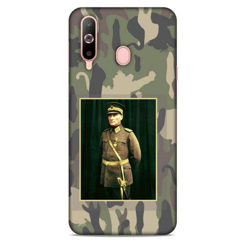 Samsung Galaxy A60 Kılıf Atatürk (13) Silikon Kap Kamuflaj