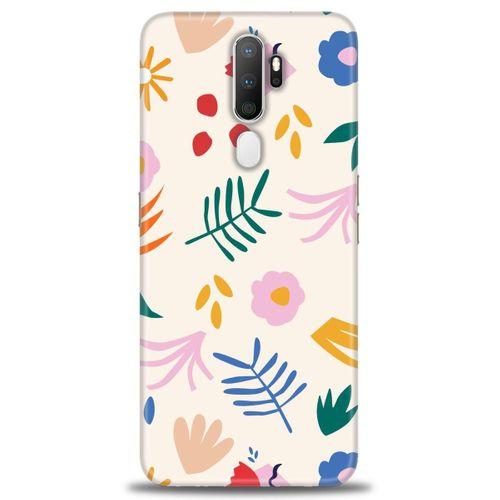 Oppo A5 2020 Kılıf HD Baskılı Kılıf - Renkli Dallar + Tam Ekran Koruyucu