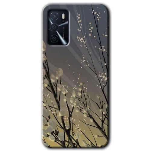Oppo A16 Kılıf Baskılı Kapak - Branches Flowers +Tam Kaplayan Mat Seramik