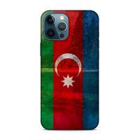 Apple iPhone 12 Pro Max Uyumlu Kılıf Azarbaijan (43) Thin Fit Kılıf Bayrak Manzara