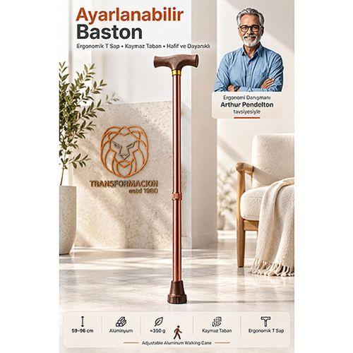 Ayarlanabilir Alüminyum Medikal Baston T Saplı Ortopedi Yürüme Destegi 59-96 cm 723655