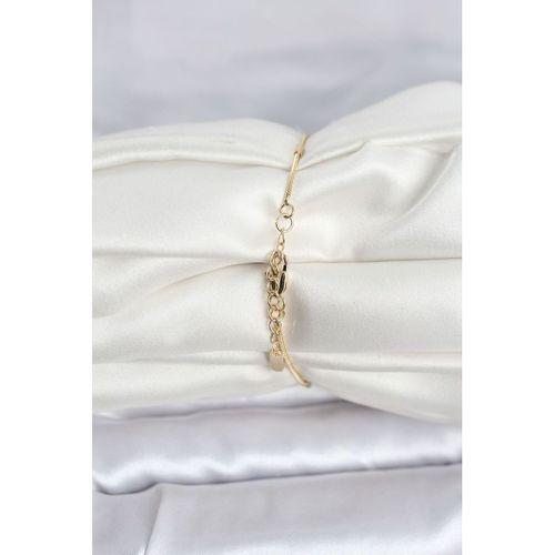 CM 14K Gold Renk Barlı Yılan Zincir Model Kadın Bileklik