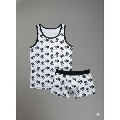 Erkek Desenli Tank Top Boxer Takım