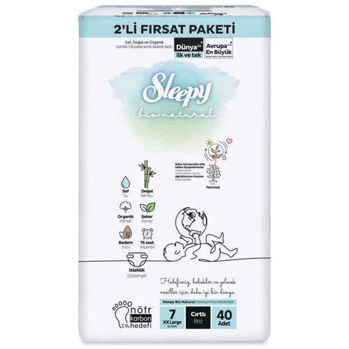 Sleepy Sleepy Bio Natural Bebek Bezi 2'Li Fırsat Paketi 7 Beden 40 Adet