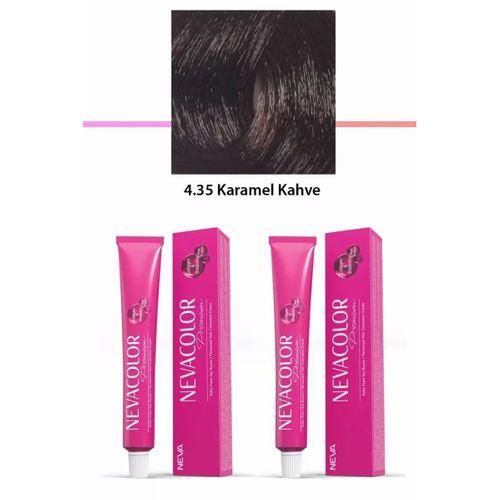 2 li Set Premium 4.35 Karamel Kahve - Kalıcı Krem Saç Boyası 2 X 50 g Tüp