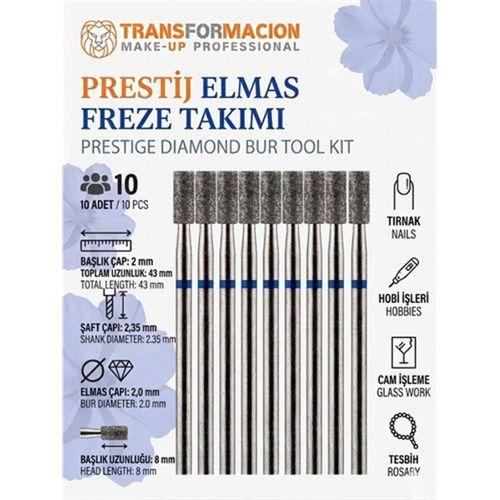 10'lu ORTA SERT Ultra Hassas Elmas Freze Ucu - Kuru Manikür, Tırnak, Hobi, Gravür Seti  723104