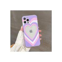 Iphone 14 Pro Max Purple Heart Premium Şeffaf Silikon Kılıf