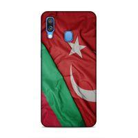 Samsung Galaxy A40 Uyumlu Kılıf Azarbaijan (10) Full Koruma Kılıfı Türk & Azerbaycan Bayrak