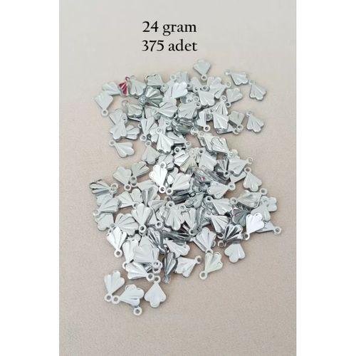 Oya Abiye Bileklik Kolye Pleksi Metalik Plastik Pul Gümüş Renk 24 gram 375 adet - BNC587