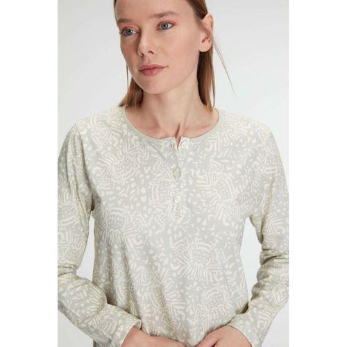 Pamuklu Uzun Kollu Gecelik