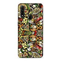 Oppo A31 Kılıf İtalyan Yemekleri Doodle Arka Kapak Silikon Koruma Full Koruyucu