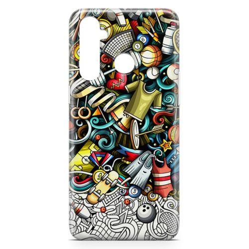 Realme 5 Pro Kılıf Fitness Doodle Arka Kapak Koruma Desenli Full Koruyucu