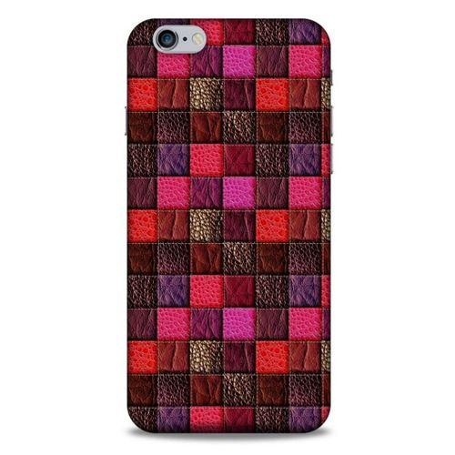 Apple Iphone 6 Plus Kılıf Patchwork (22) Tam Koruma Kılıfı Fuşya Bordo