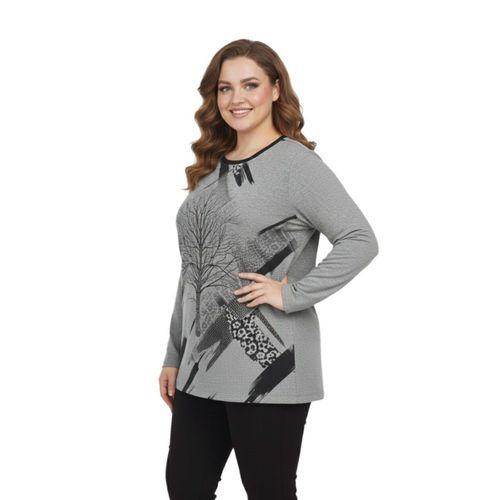 Kadın Yumoş Taşlı Baskılı Bluz BGL-ST05167