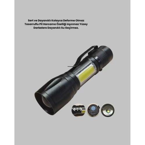 4 Mod Şarjlı Işıldak | Ultra Güçlü Cree Led | Su Geçirmez Alüminyum Gövde