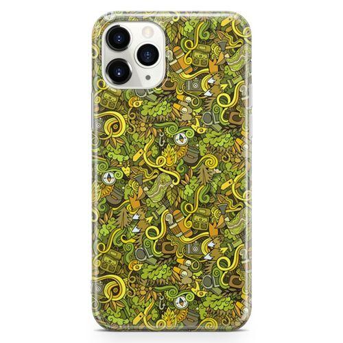 Apple iPhone 11 Pro Kılıf Avcılık Doodle Arka Kapak Koruma Desenli Full Koruyucu