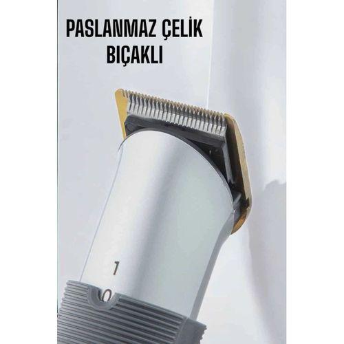 4 Taraklı Profesyonel Şarjlı Saç Ve Sakal Kesme Tıraş Makinesi Seti