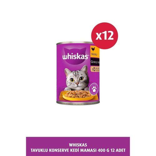 Whiskas Sos Içinde Tavuklu Yetişkin Kedi Konservesi 400 gr x 12