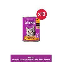 Whiskas Sos Içinde Tavuklu Yetişkin Kedi Konservesi 400 gr x 12