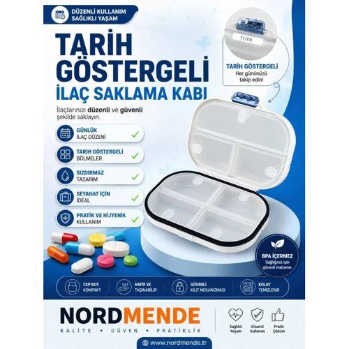 Tarih Göstergeli, Hava Sızdırmaz Ve Su Geçirmez İlaç Saklama Kutusu Haftalık Günlük İlaç Organizer Şeffaf Taşınabilir