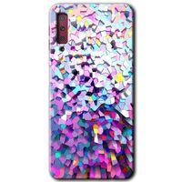 Galaxy A7 2018 Kılıf HD Desen Baskılı Arka Kapak - Mosaic Fragments Colorfull + Kırılmaz Cam