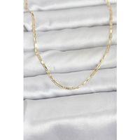 CM 14K Gold Renk Lazerli Zincir Model 60 cm Kadın Kolye