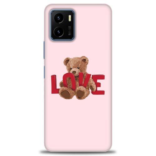 Vivo Y15S Kılıf HD Baskılı Kılıf - Love Bear + Tam Ekran Koruyucu