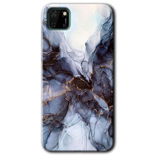 Huawei Y5P Kılıf HD Desen Baskılı Arka Kapak - Otantik Mermer + Kırılmaz Cam